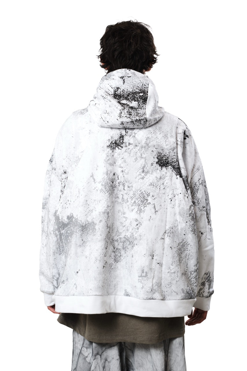 Oversized Graphic Hoodie — Black & Grey Texture Print