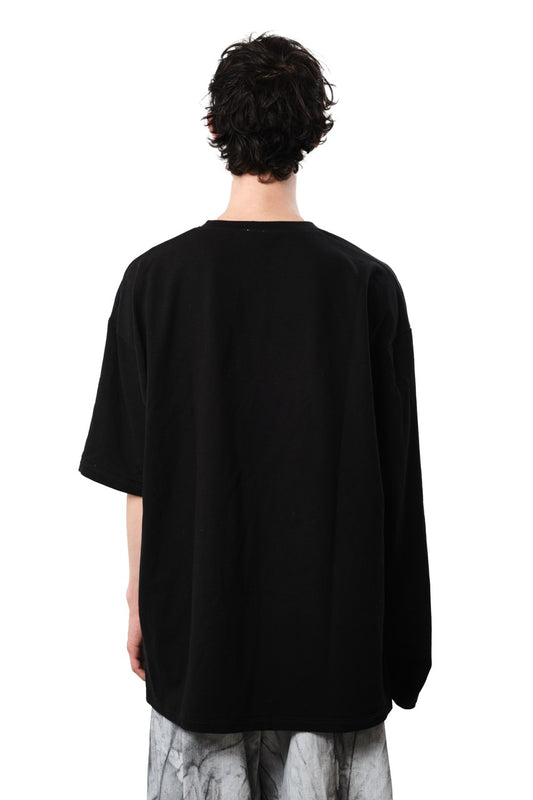 Asymmetrical Tee — Black Cotton Jersey
