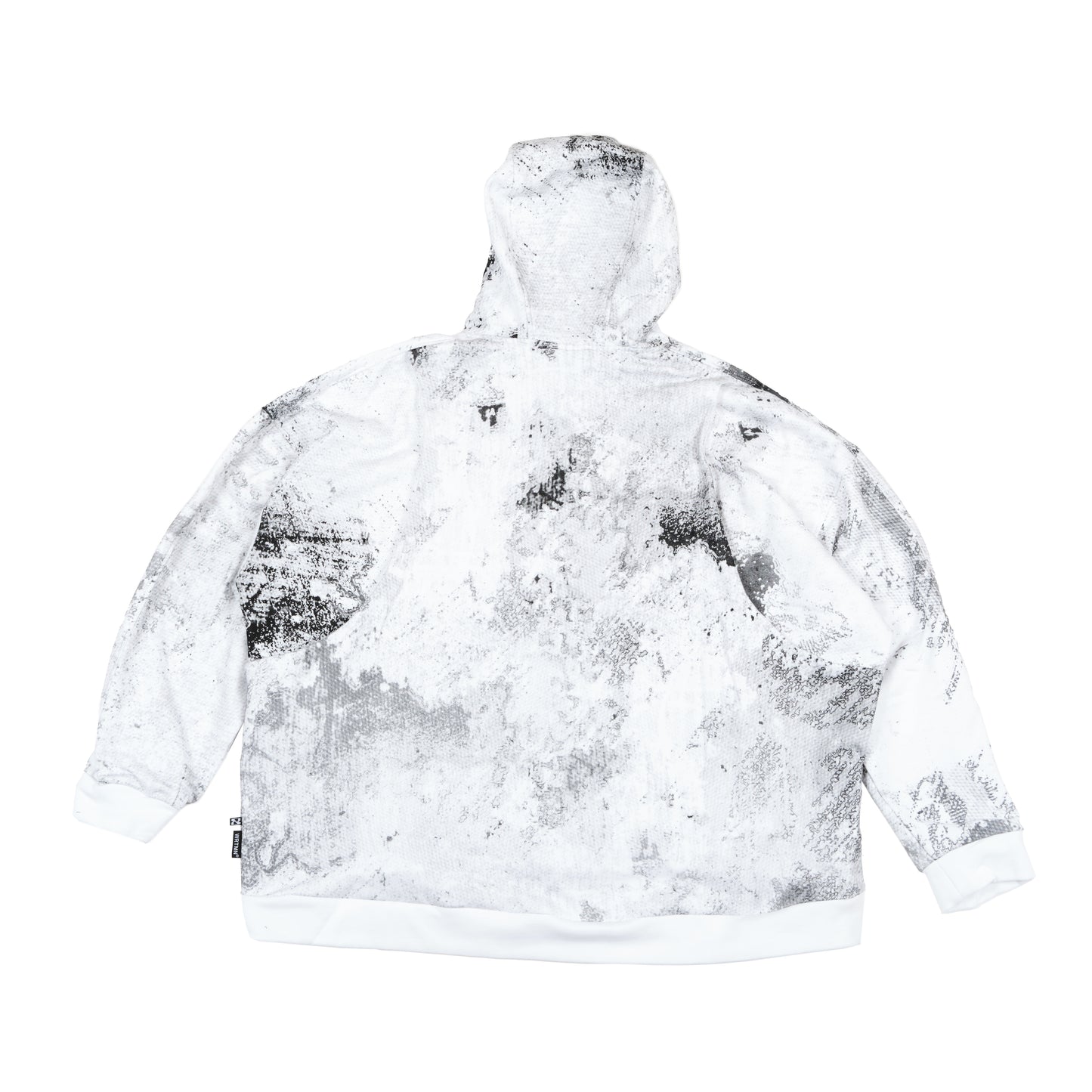 Oversized Graphic Hoodie — Black & Grey Texture Print