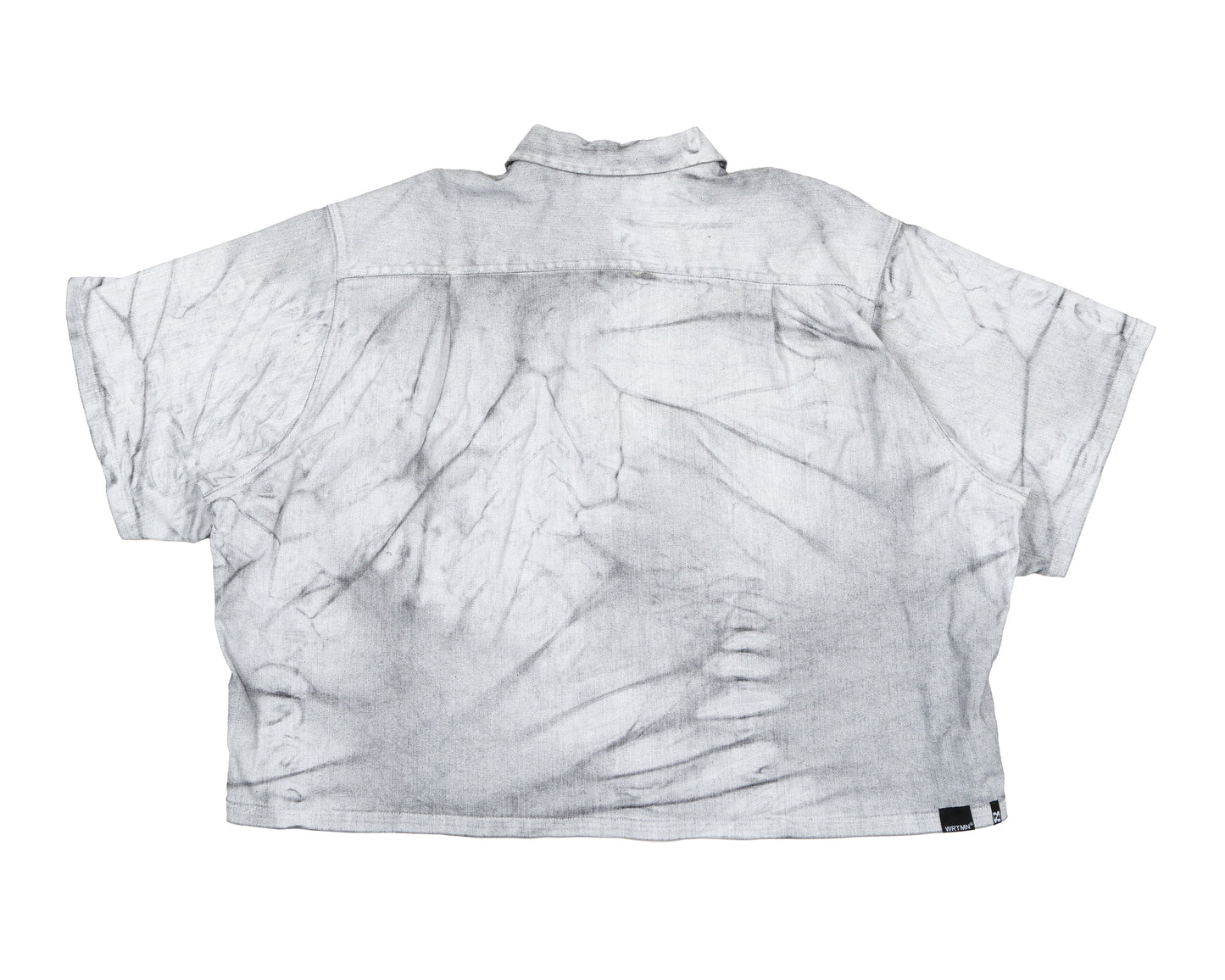 Boxy Coated Denim Shirt — Marble Wash