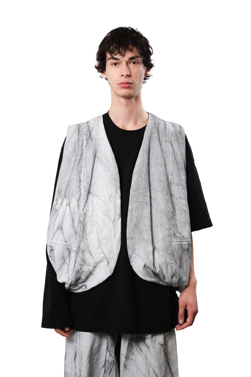 Volumized Denim Vest — Texture Wash
