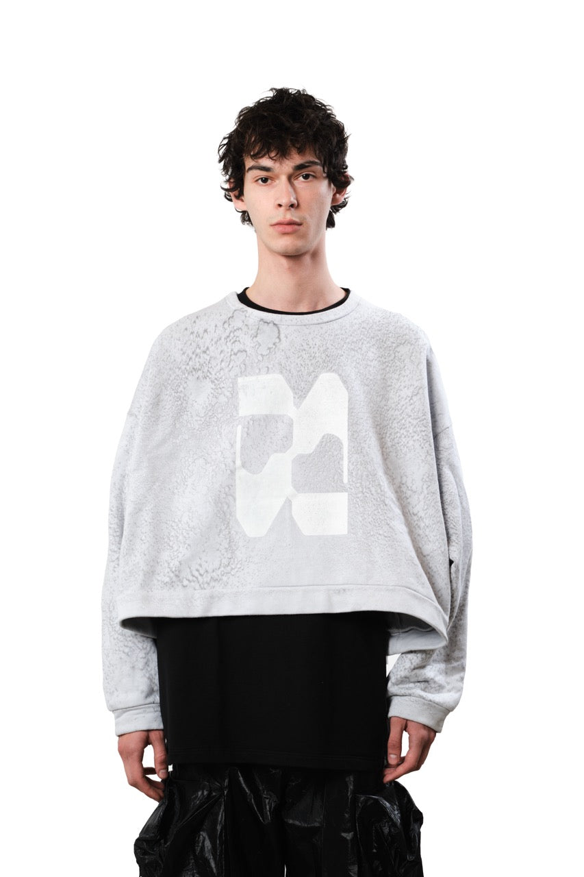 Branded Batwing Cropped Sweat — Textured Dye