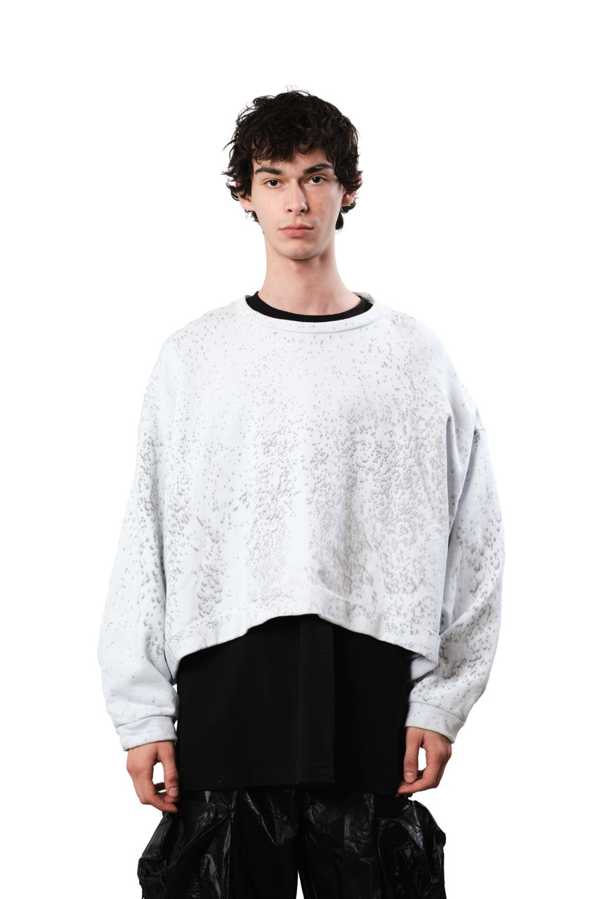 Batwing Cropped Sweat — Textured Dye