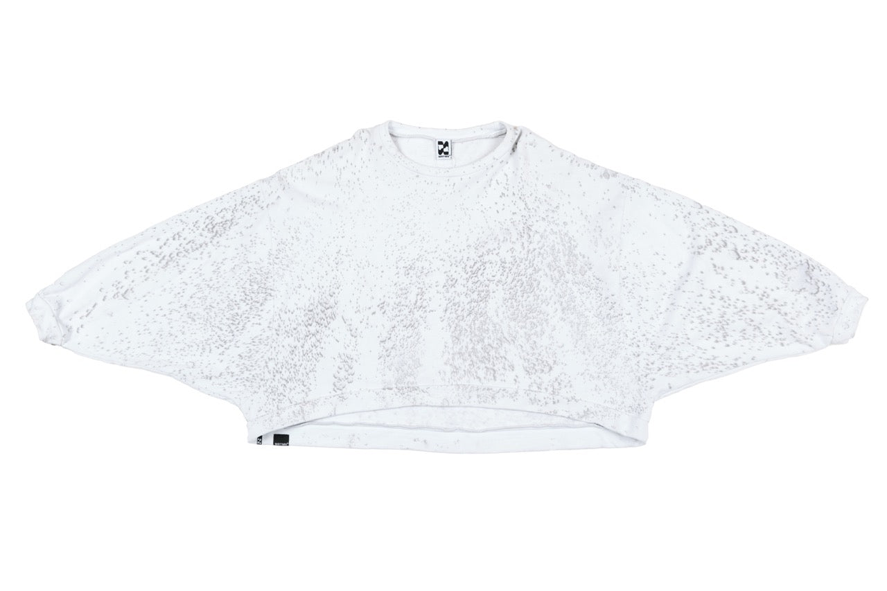 Batwing Cropped Sweat — Textured Dye