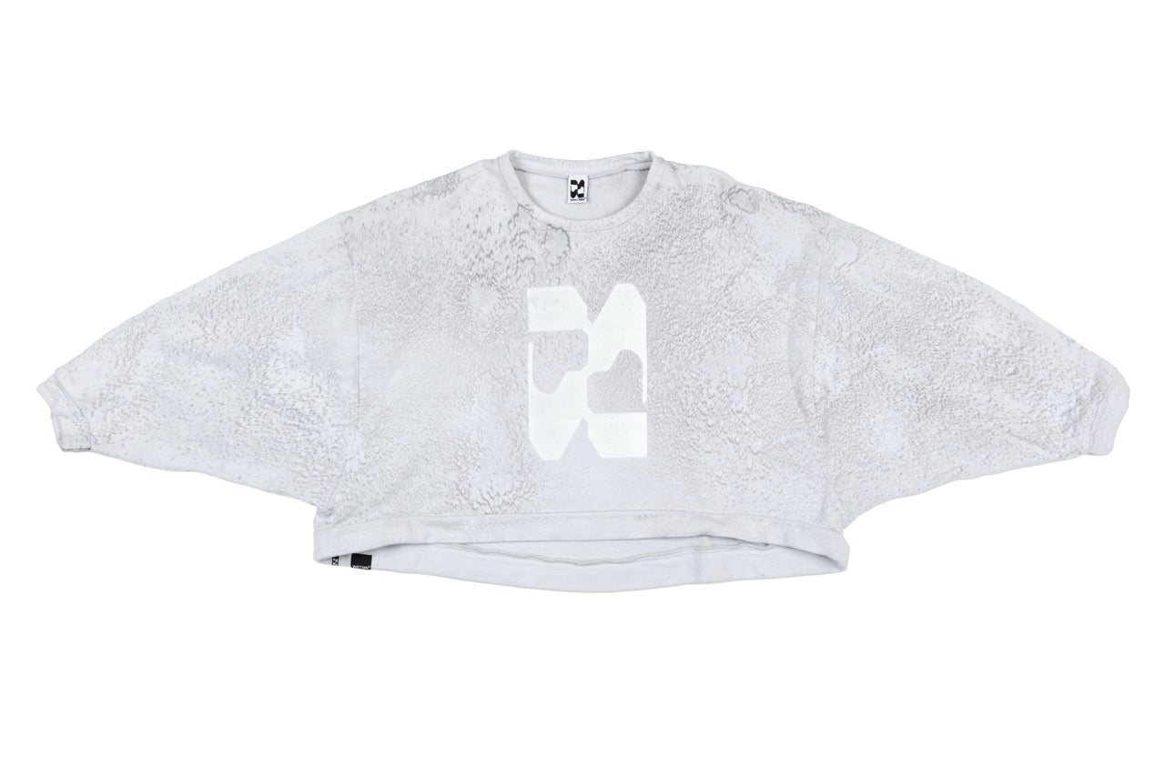 Branded Batwing Cropped Sweat — Textured Dye
