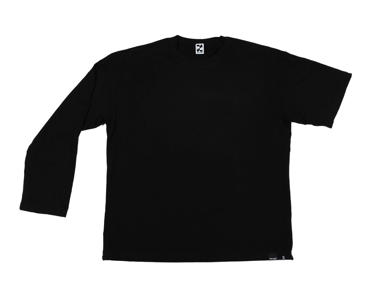Asymmetrical Tee — Black Cotton Jersey