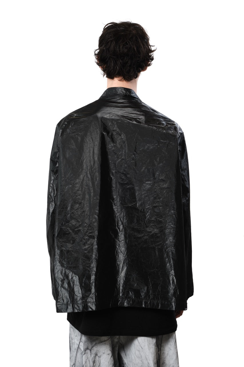 Black Tyvek Utilitarian Oversized Suit Jacket